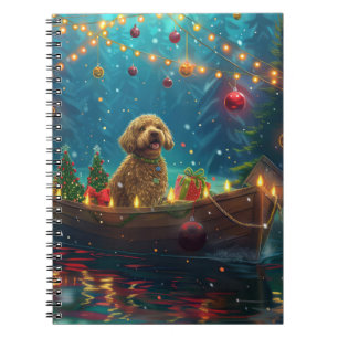 Goldendoodle Weihnachtsfestliche Reise Notizblock