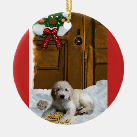 Goldendoodle Weihnachtsgeschenke Ornament (Vorne)