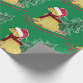 Goldendoodle Weihnachtsgrün Geschenkpapier (Ecke)