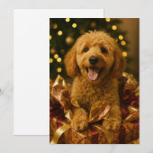 Goldendoodle-Weihnachtskarte Einladung (Vorne/Hinten)
