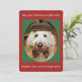Goldendoodle Weihnachtskarte Feiertagskarte (Stehend Vorderseite)