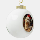 Goldendoodle Weihnachtskekse Urlaub Keramik Kugel-Ornament (Links)