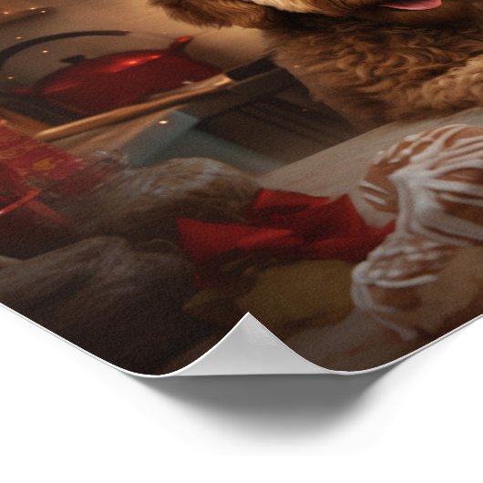 Goldendoodle Weihnachtskost Feiertag Poster (Ecke)