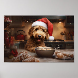 Goldendoodle Weihnachtskost Feiertag Poster