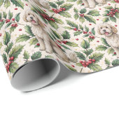 Goldendoodle-Weihnachtspapier Geschenkpapier (Rolleneckpunkt)