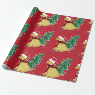 Goldendoodle-Weihnachtsschlitten Rotes Geschenkpap Geschenkpapier