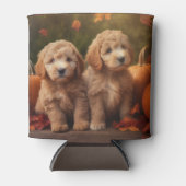 Goldendoodle Welpe Herbst Kürbis Dosenkühler (Vorderseite)