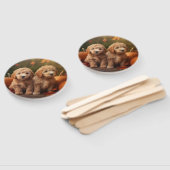 Goldendoodle Welpe Herbst Kürbis Fächer (Non-assembled)