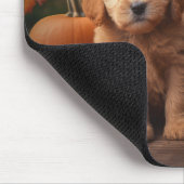 Goldendoodle Welpe Herbst Kürbis Mousepad (Ecke)