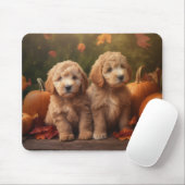 Goldendoodle Welpe Herbst Kürbis Mousepad (Mit Mouse)