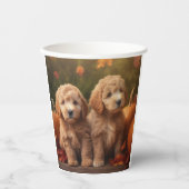 Goldendoodle Welpe Herbst Kürbis Pappbecher (Vorderseite)