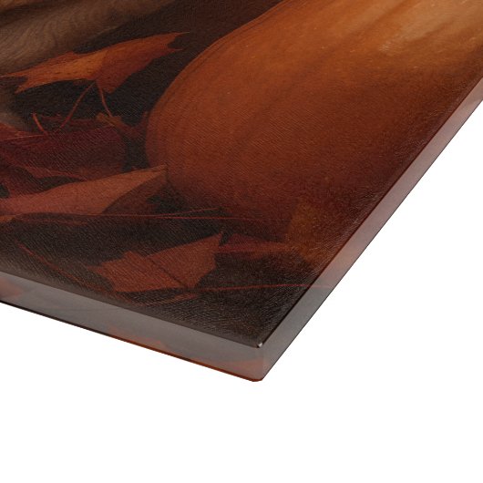 Goldendoodle Welpe Herbst Kürbis Schneidebrett (Ecke)