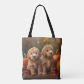 Goldendoodle Welpe Herbst Kürbis Tasche (Rückseite)
