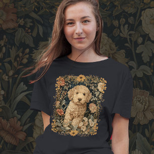 Goldendoodle-Welpe im altmodischen Garten T-Shirt