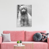 Goldendoodle-Welpe im Garten Leinwanddruck (Insitu (Wohnzimmer))