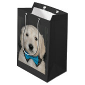 Goldendoodle Welpe in der Mittlere Geschenktüte (Rückseite Schrägansicht)