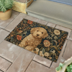 Goldendoodle Welpe in William Morris Style Garden Fußmatte