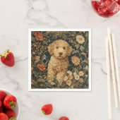 Goldendoodle Welpe in William Morris Style Garden Serviette (Beispiel)