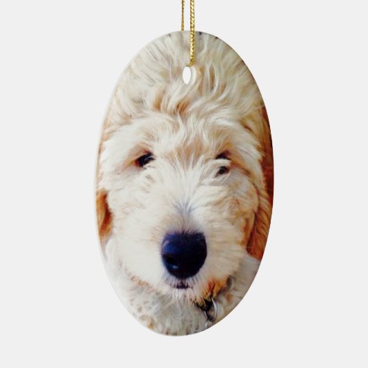 Goldendoodle Welpe Keramik Ornament (Rechts)