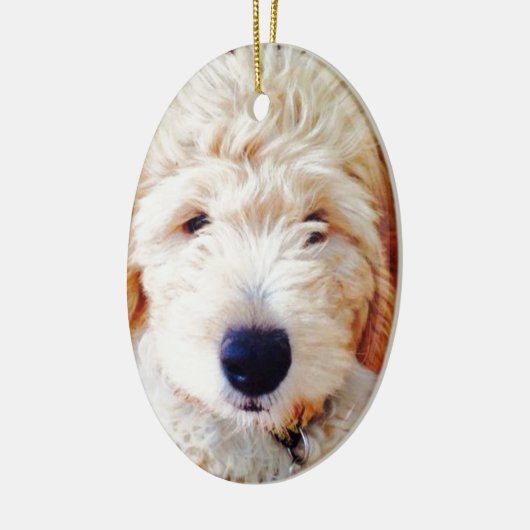 Goldendoodle Welpe Keramik Ornament (Links)