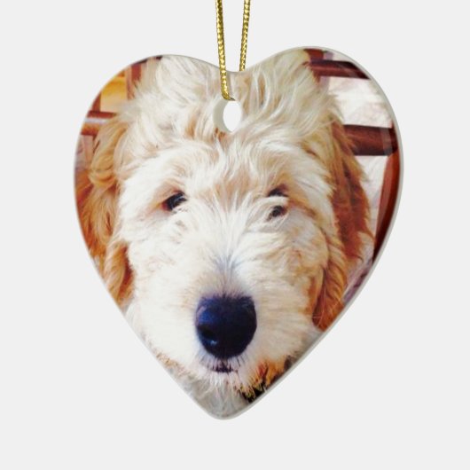 Goldendoodle Welpe Keramik Ornament (Links)