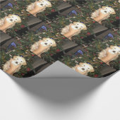 GoldenDoodle Welpe mit Weihnachtsbaum Geschenkpapier (Ecke)