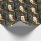 GoldenDoodle Welpe mit Weihnachtsbaum Geschenkpapier (Ecke)