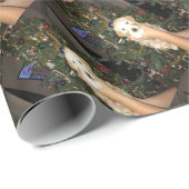 GoldenDoodle Welpe mit Weihnachtsbaum Geschenkpapier (Rolleneckpunkt)