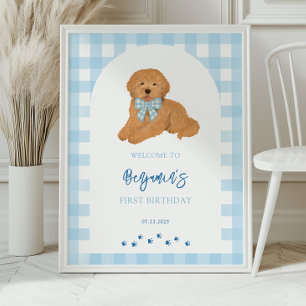 Goldendoodle-Welpen-Hundegeburtstagsfeier Willkomm Poster
