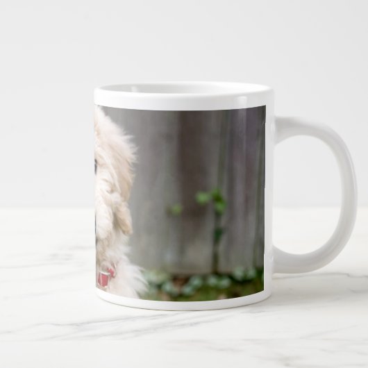 Goldendoodle Welpen im Gras Jumbo-Tasse (Rechts)