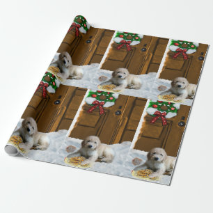 Goldendoodle Welpen-Weihnachten Geschenkpapier