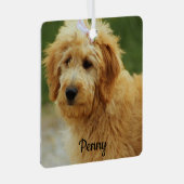 Goldendoodle Welpenhund Ornament Aus Metall (Vorderseite Rechts)