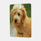 Goldendoodle Welpenhund Ornament Aus Metall (Vorderseite links)