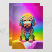 Goldendoodle Welpenkind's Geburtstagsparty Einladung (Vorne/Hinten)