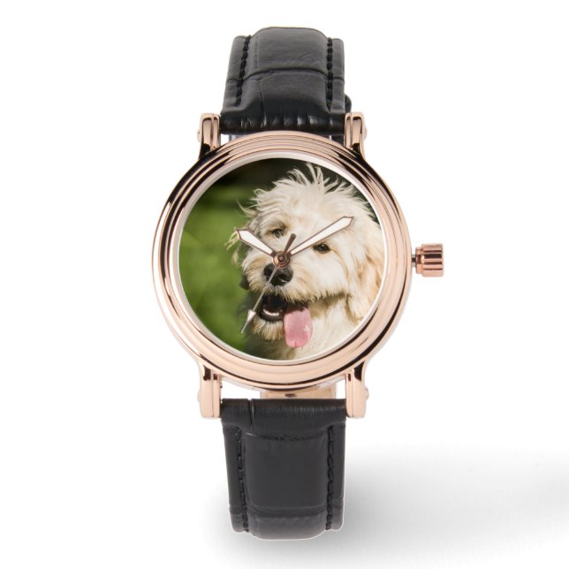 Goldendoodle Welpenpansche Armbanduhr (Vorderseite)