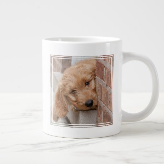 Goldendoodle-Welpenpfanne Jumbo-Tasse (Rechts)