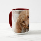 Goldendoodle-Welpenpfanne Tasse (Vorderseite Links)