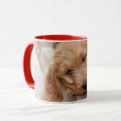 Goldendoodle-Welpenpfanne Tasse (Vorderseite Links)