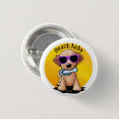 Goldendoodle-Welpenstrand Button (Vorne & Hinten)