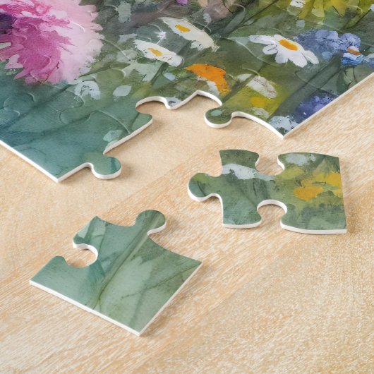 Goldendoodle-Wildblume-Feld Wasserfarbe Puzzle (Seite)