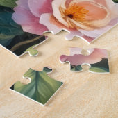 Goldendoodle Wilde Rosenwiese Kunst Puzzle (Seite)
