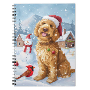 Goldendoodle Winter Wonderland Weihnachtsfreude Notizblock