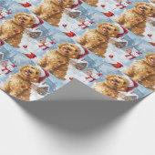 Goldendoodle Winter Wunderland Weihnachtsfreuden Geschenkpapier (Ecke)