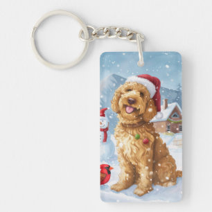 Goldendoodle Winter Wunderland Weihnachtsfreuden Schlüsselanhänger