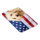 Goldendoodle With American Flag Magnet (Rechte Seite)