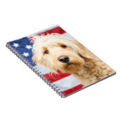 Goldendoodle With American Flag Notizblock (Rechte Seite)
