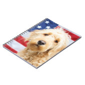 Goldendoodle With American Flag Notizblock (Linke Seite)