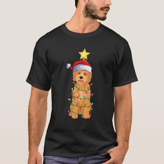 Goldendoodle Xmas Leuchtturm T-Shirt (Vorderseite)