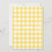 Goldendoodle Yellow Gingham First Birthday Einladung (Rückseite)