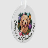 Goldendoodle's erstes Weihnachten Ornament (Vorderseite)